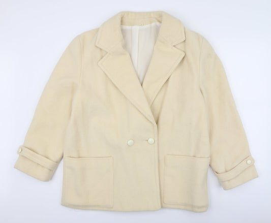 Preworn Womens Yellow   Overcoat Coat Size 18