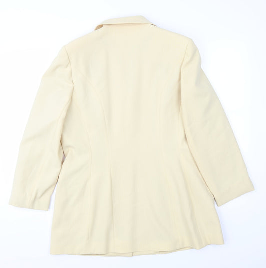 Just Jamie Womens Yellow Striped  Jacket Suit Jacket Size 16