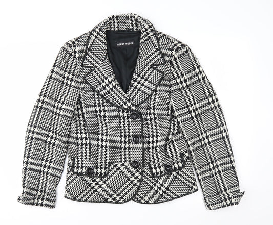 Gerry Weber Womens Black Geometric  Jacket Coat Size 12
