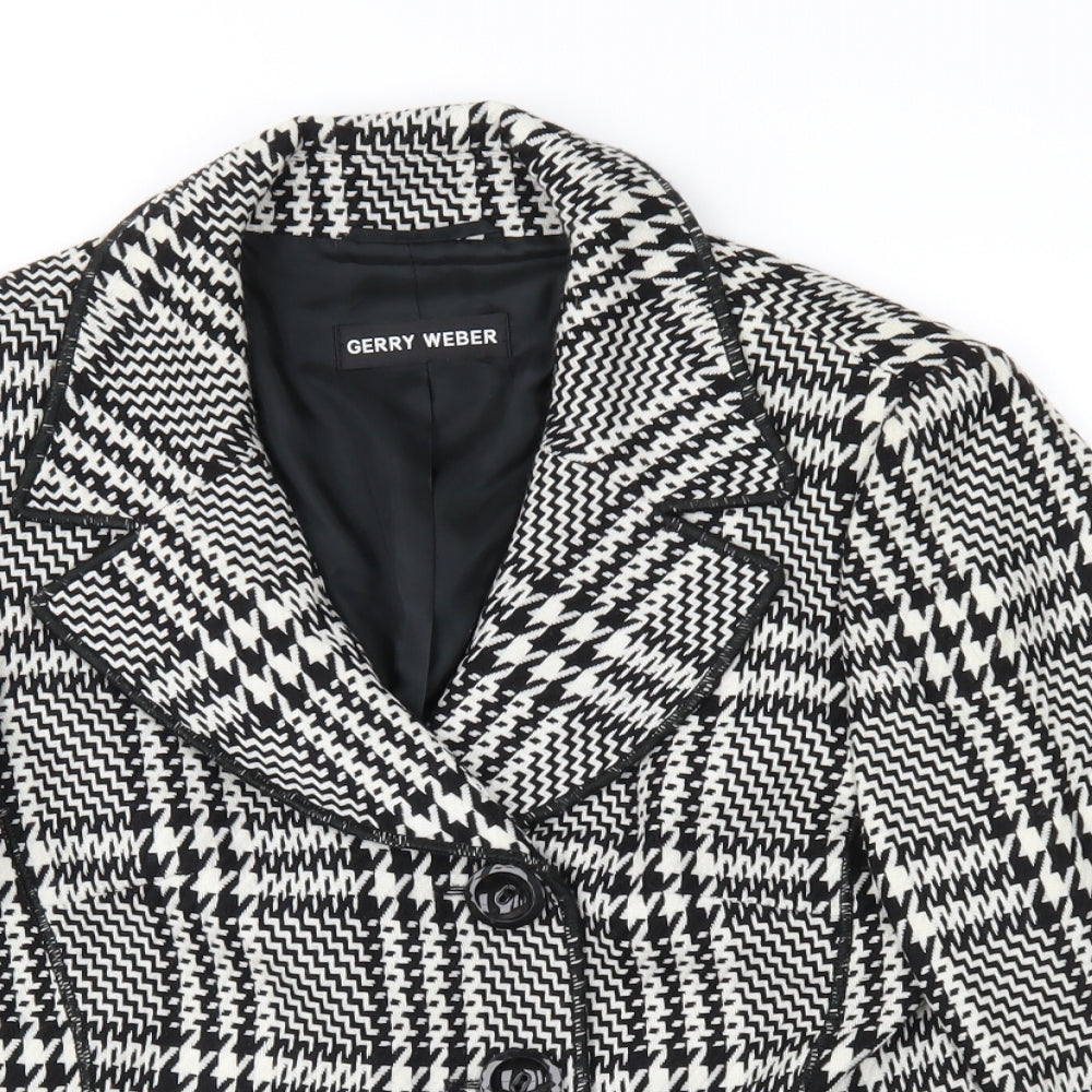 Gerry Weber Womens Black Geometric  Jacket Coat Size 12