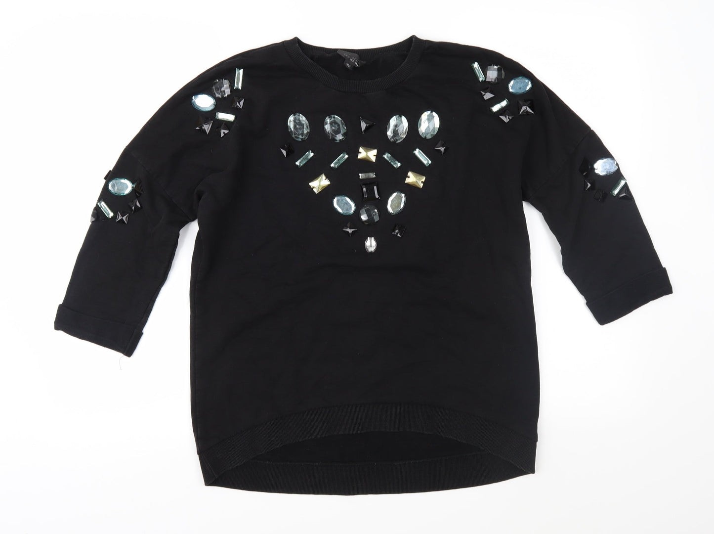 Topshop Womens Black   Pullover Sweatshirt Size 6