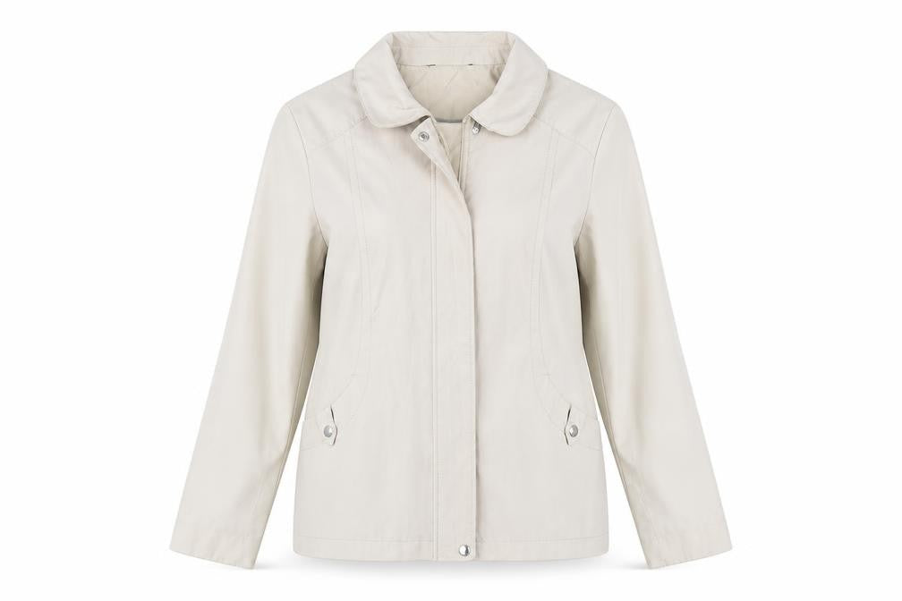 Front view of Bonmarché women’s beige jacket coat, size M
