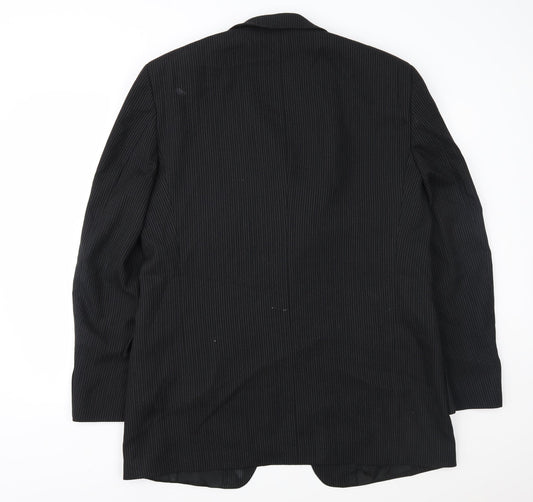 River Island Mens Black Striped  Jacket Suit Jacket Size 42