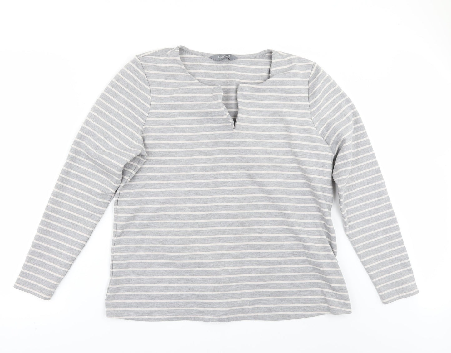 Principles Womens Grey Striped  Pullover Jumper Size 16