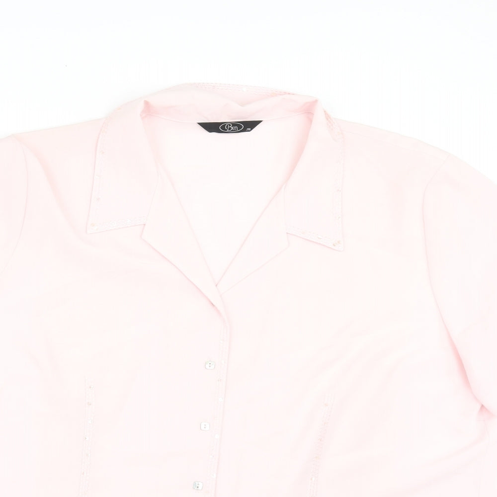 BM Womens Pink   Tunic Button-Up Size 20