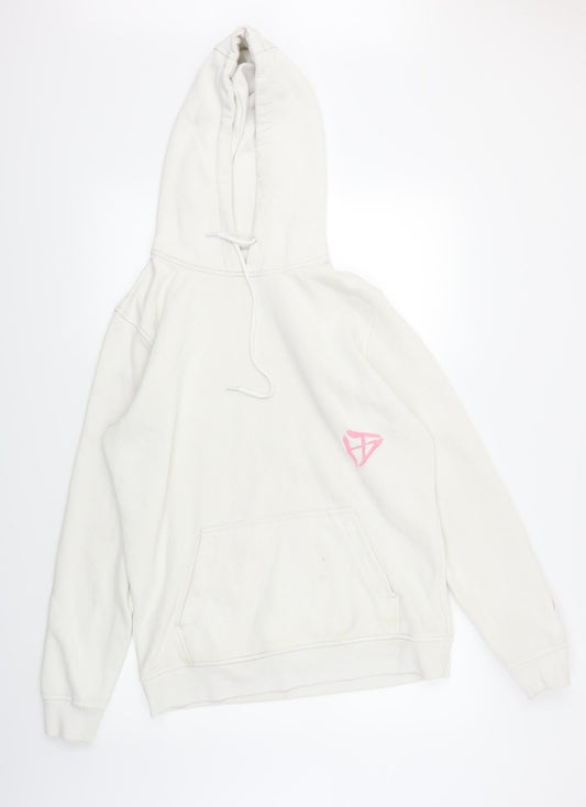 Preworn Womens White   Pullover Hoodie Size L