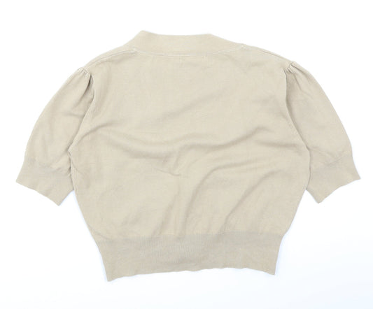 M&Co Womens Beige   Cardigan Jumper Size M