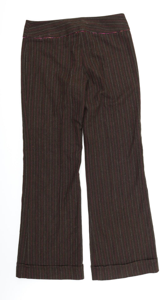 Louis Charles Womens Brown Striped  Trousers  Size 14 L33 in