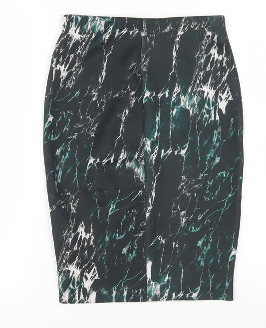 Zara Womens Green   Straight & Pencil Skirt Size S  - Marble Effect