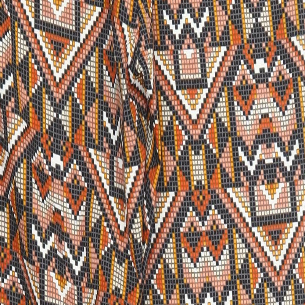 H&M Womens Orange Geometric  Trousers  Size 8 L27 in