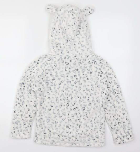Love Sleep Girls White Animal Print  Top Pyjama Top Size 9-10 Years  - Ears on Hood