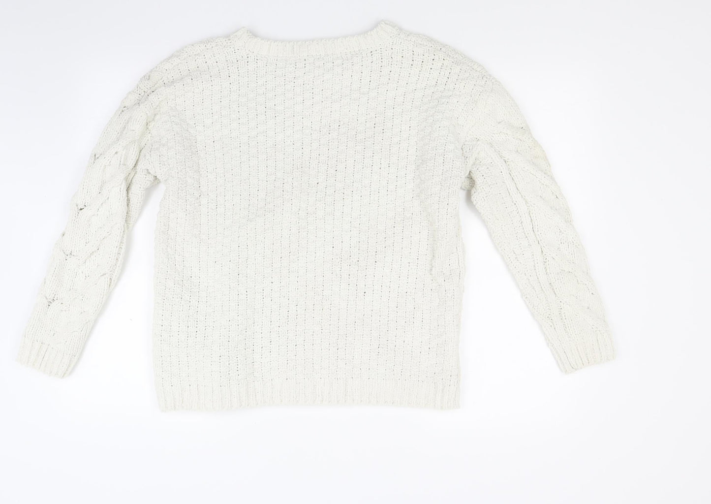 Preworn Womens White  Knit Pullover Jumper Size M