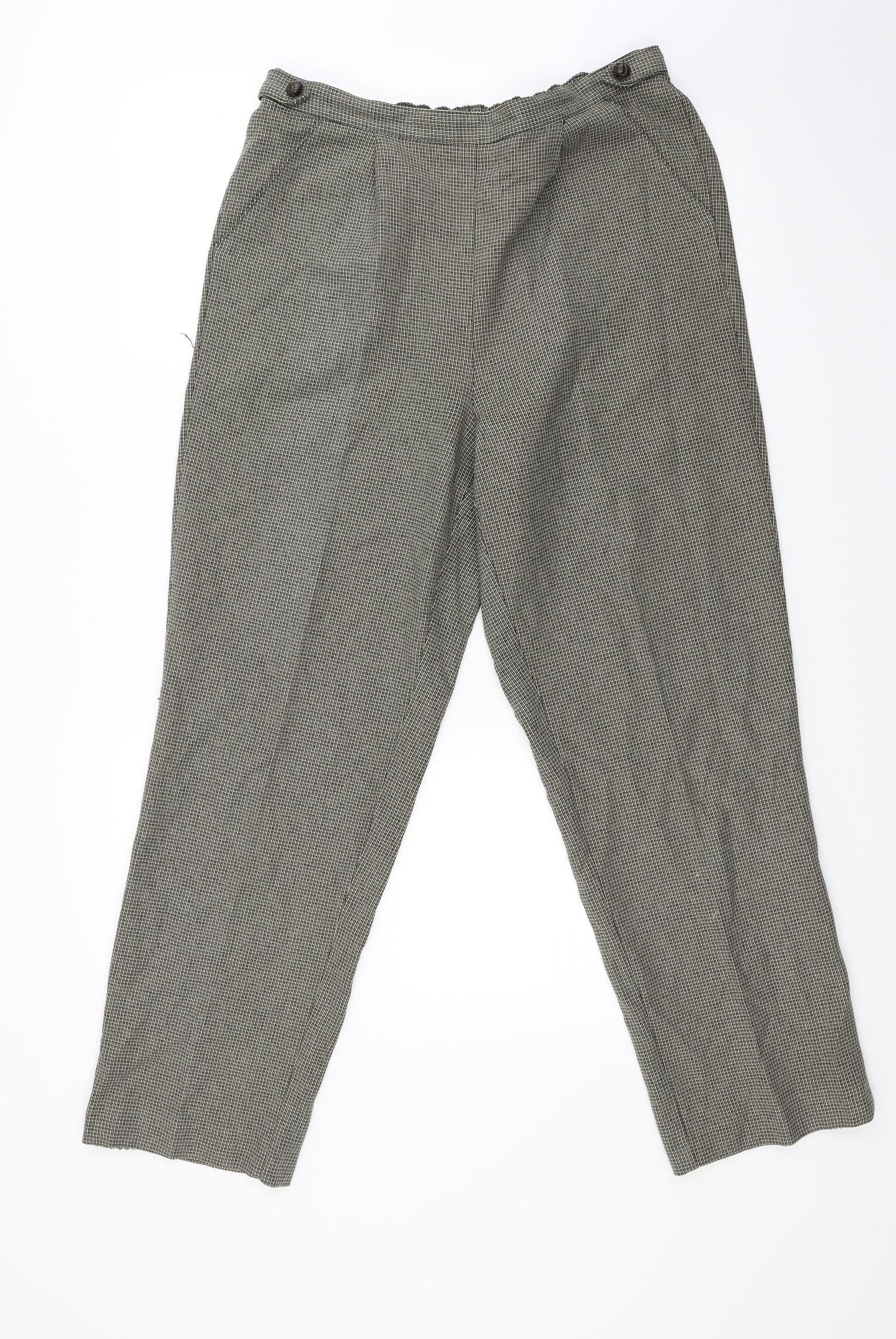 BM Womens Brown Check  Trousers  Size 12 L27 in