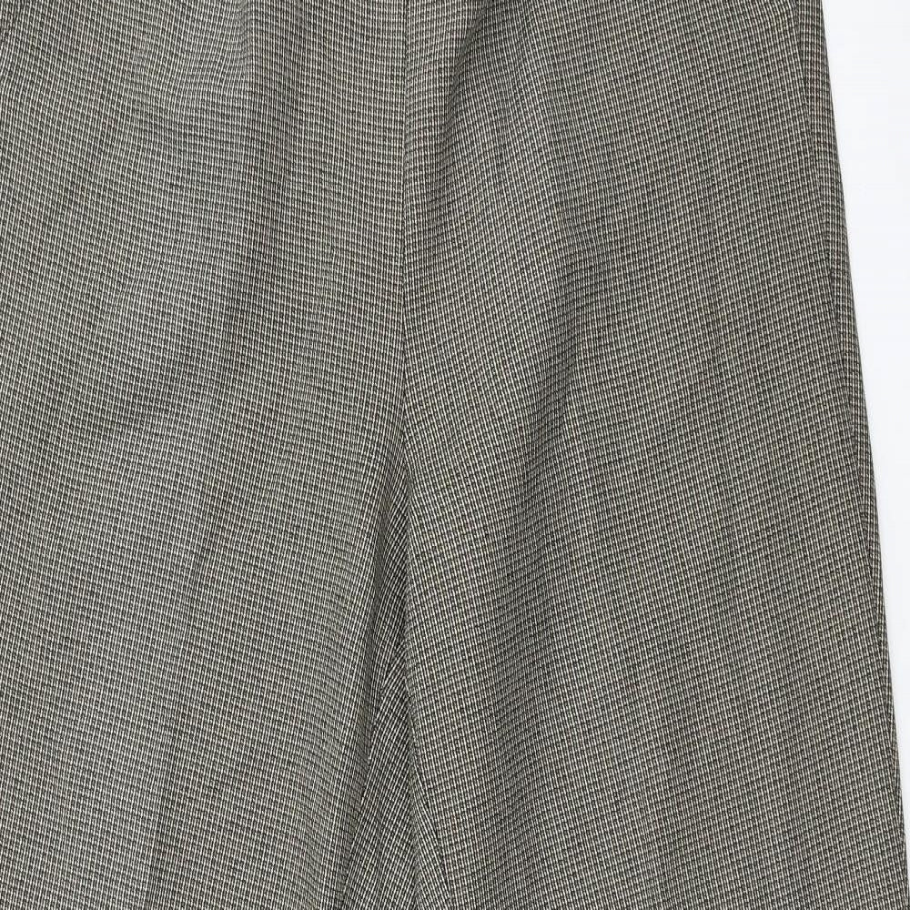 BM Womens Brown Check  Trousers  Size 12 L27 in