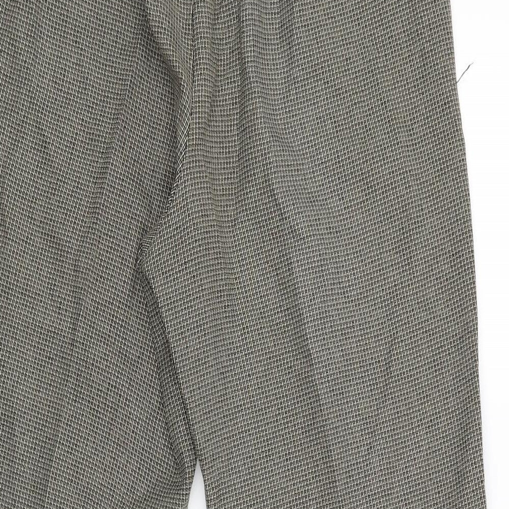 BM Womens Brown Check  Trousers  Size 12 L27 in