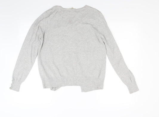 Papaya Womens Grey  Knit Cardigan Jumper Size 14