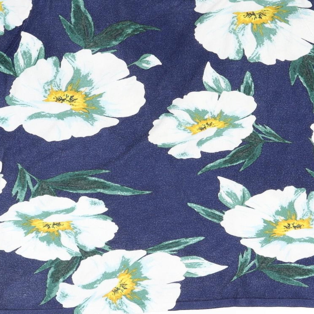 Preworn Womens Blue Floral  Pullover Jumper Size 12