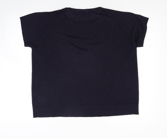 EWM Womens Blue  Knit Pullover Jumper Size L