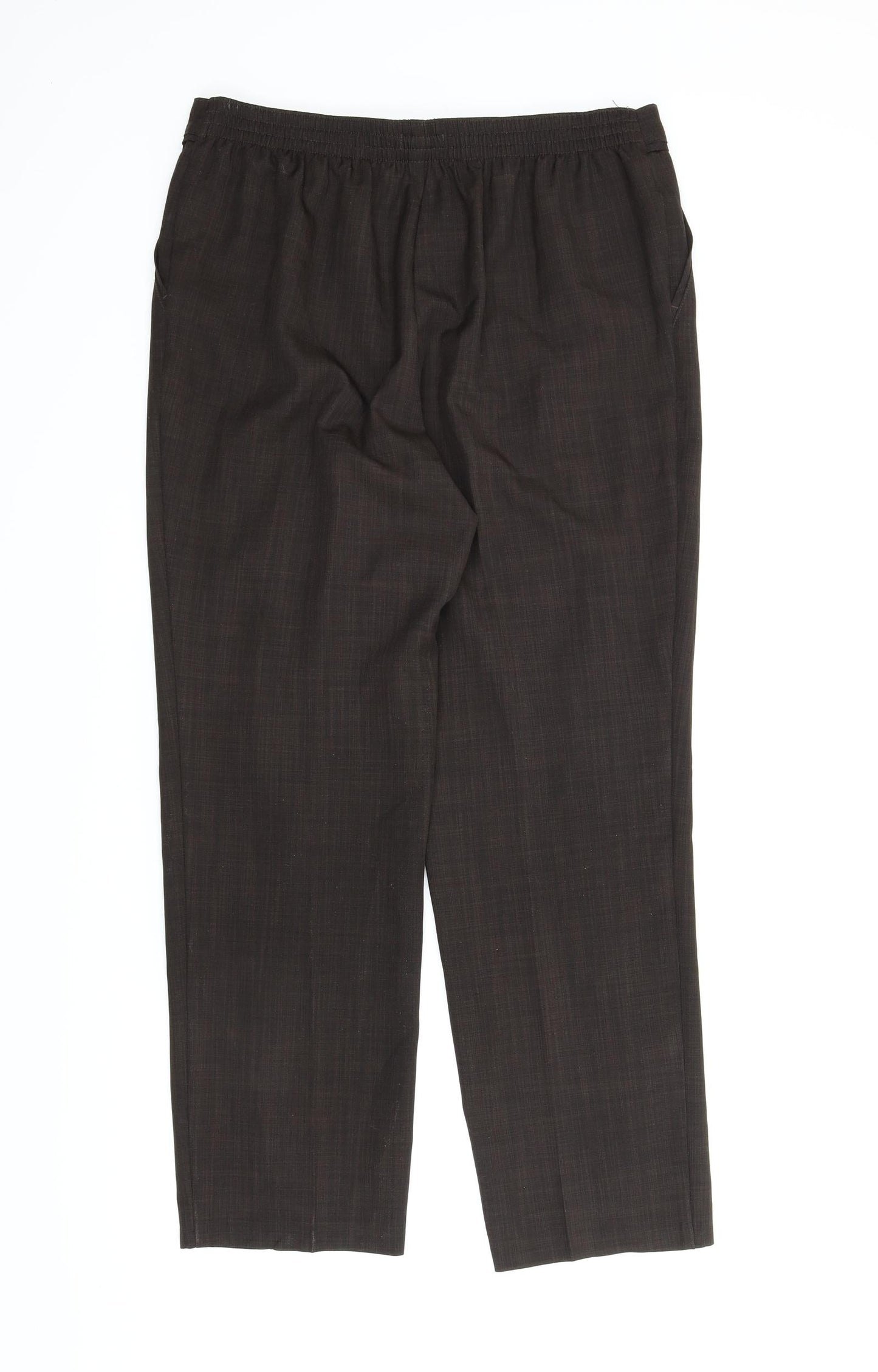 M&S Womens Brown   Carrot Trousers Size 12 L25 in