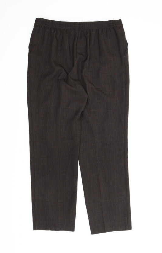 M&S Womens Brown   Carrot Trousers Size 12 L25 in