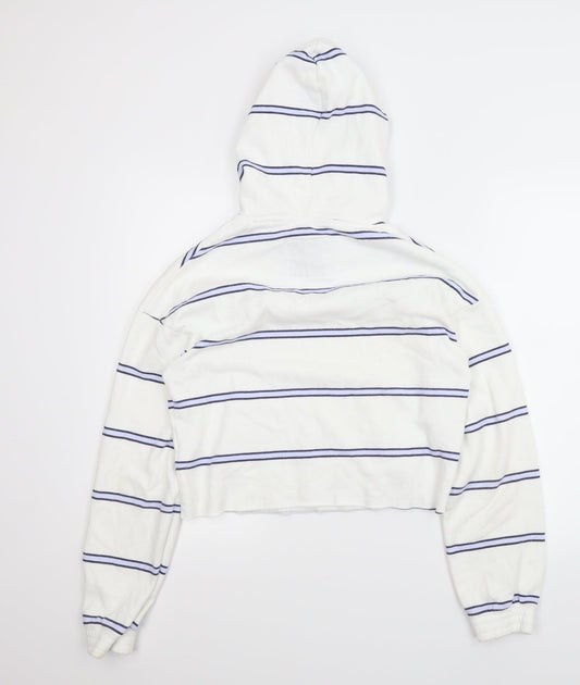 Hollister Womens White Striped  Pullover Jumper Size XS