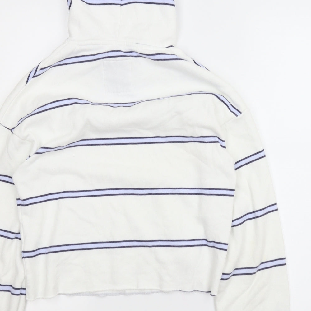 Hollister Womens White Striped  Pullover Jumper Size XS