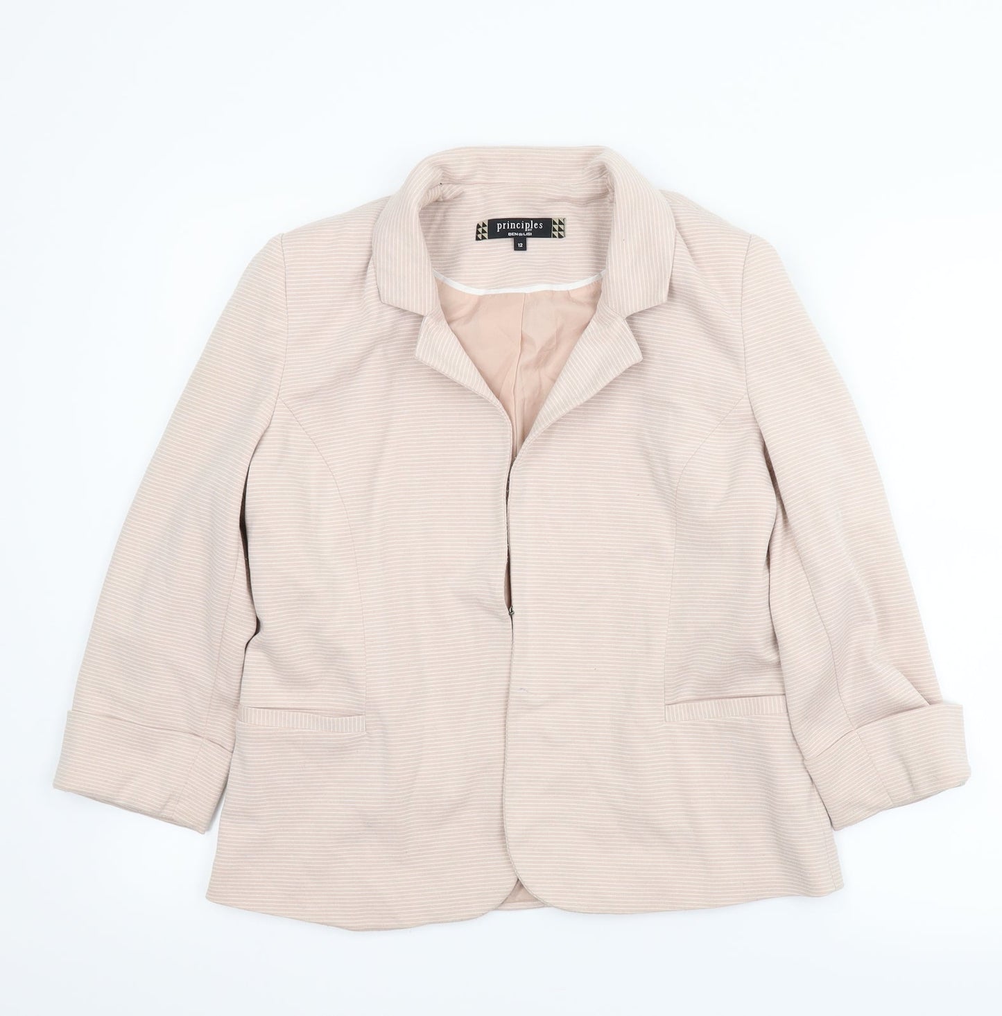 Princples Womens Pink Striped  Jacket  Size 12