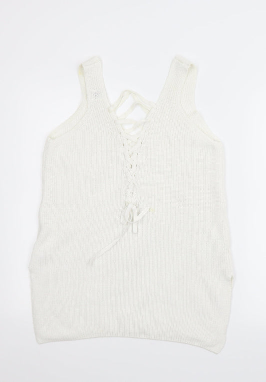 River Island Womens White   Vest Jumper Size 10