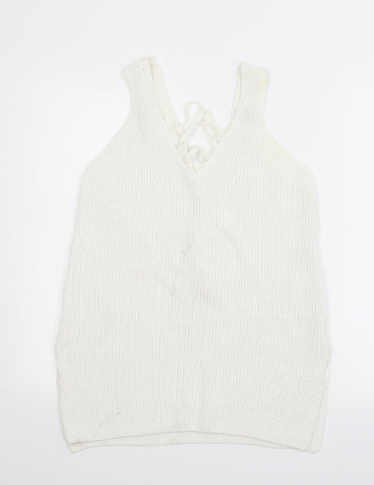 River Island Womens White   Vest Jumper Size 10