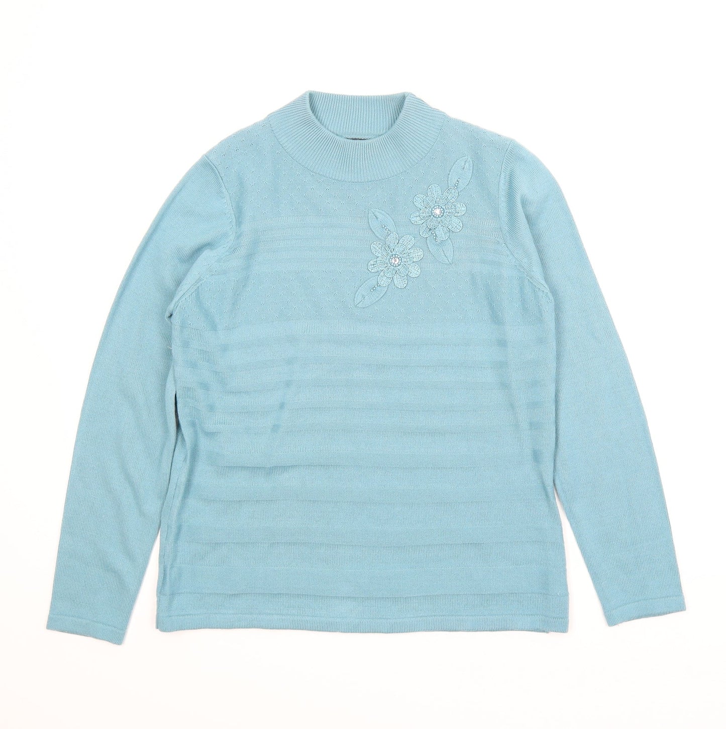 Bonmarché Womens Blue Floral  Pullover Jumper Size XS
