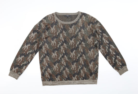 NEXT Womens Beige Geometric  Pullover Jumper Size 14