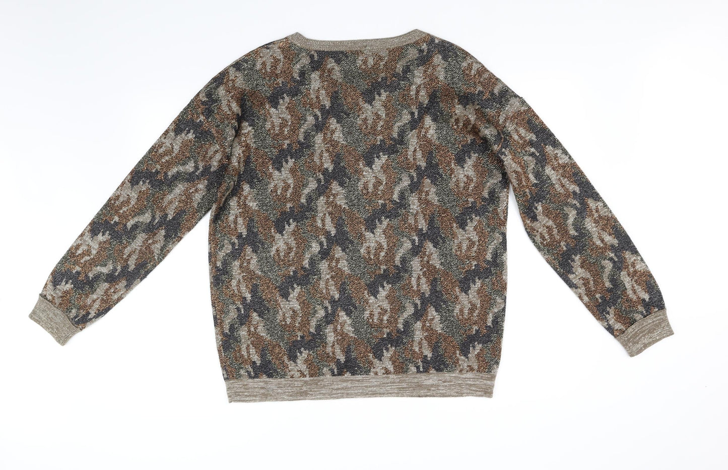 NEXT Womens Beige Geometric  Pullover Jumper Size 14