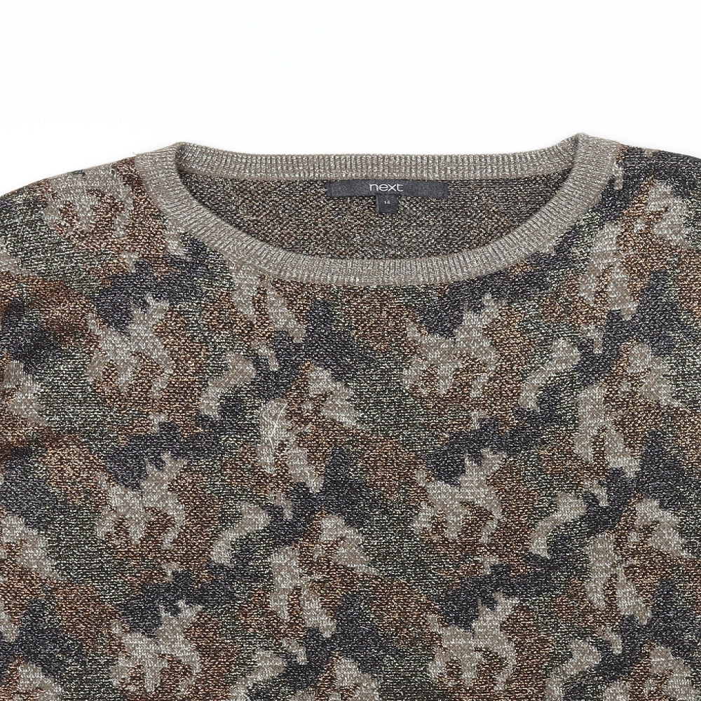 NEXT Womens Beige Geometric  Pullover Jumper Size 14