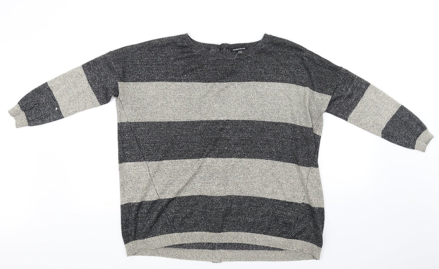 Warehouse Womens Beige Striped  Pullover Jumper Size 12