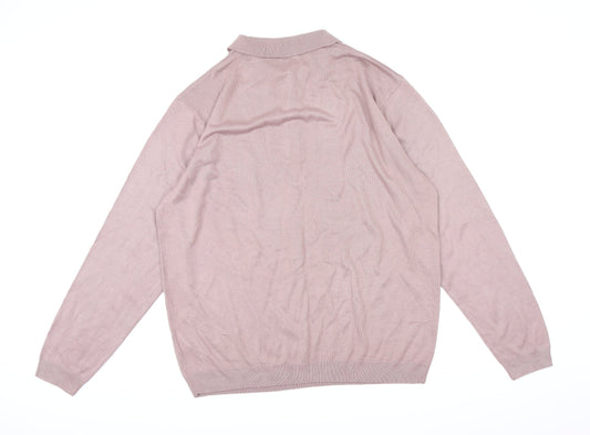 CAPSULE  Mens Pink  Knit Pullover Jumper Size XL