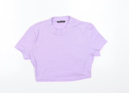 SHIEN Womens Purple   Cropped T-Shirt Size XL