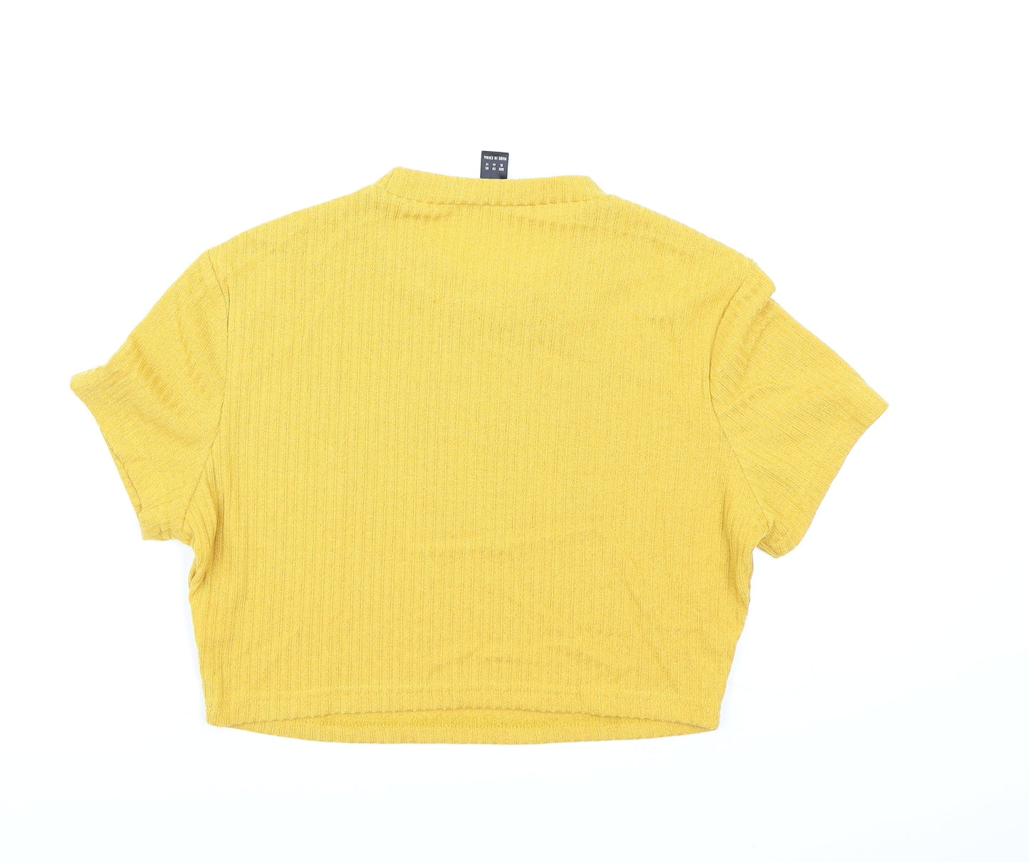 SheIn Womens Yellow   Cropped T-Shirt Size XL