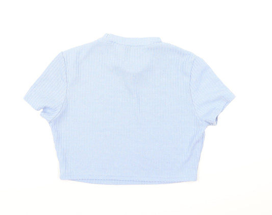 SHIEN Womens Blue   Cropped T-Shirt Size XL