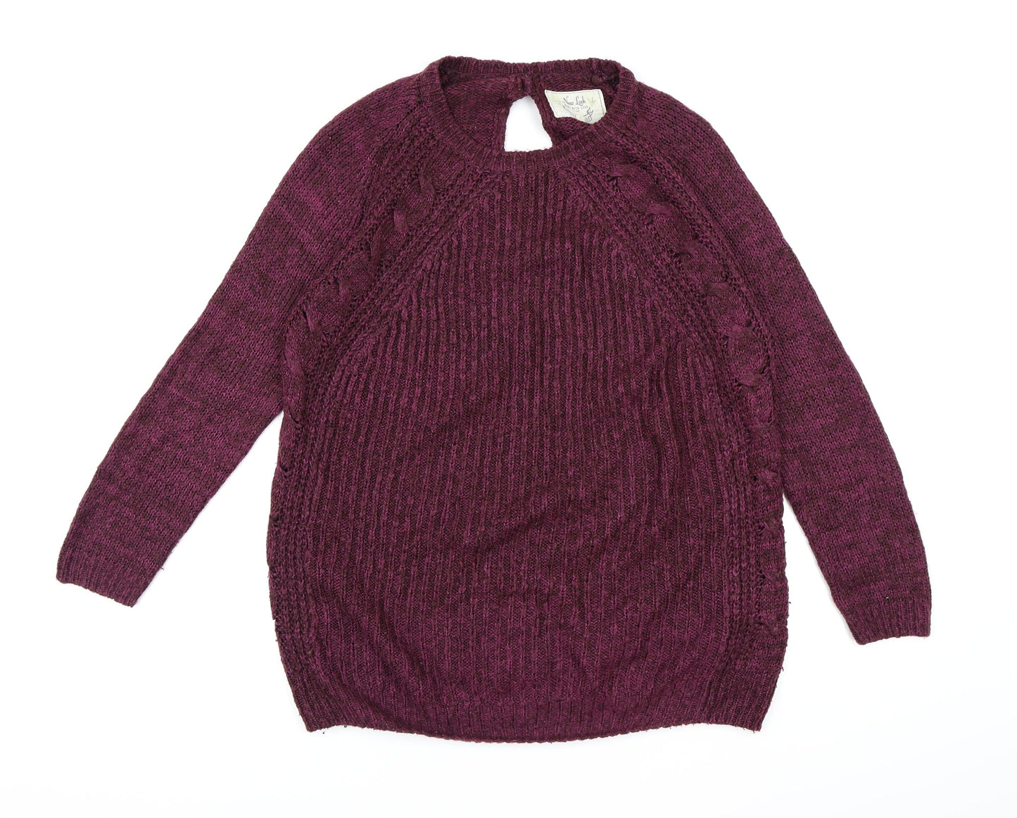 New Look Womens Purple  Knit Pullover Jumper Size S