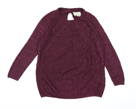 New Look Womens Purple  Knit Pullover Jumper Size S