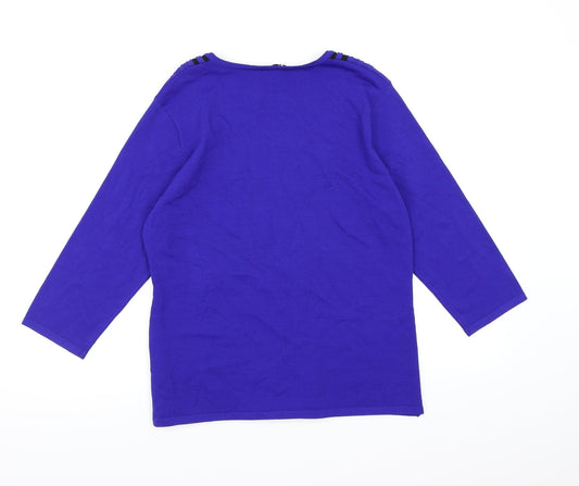 CASAMIA Womens Blue  Knit Pullover Jumper Size M