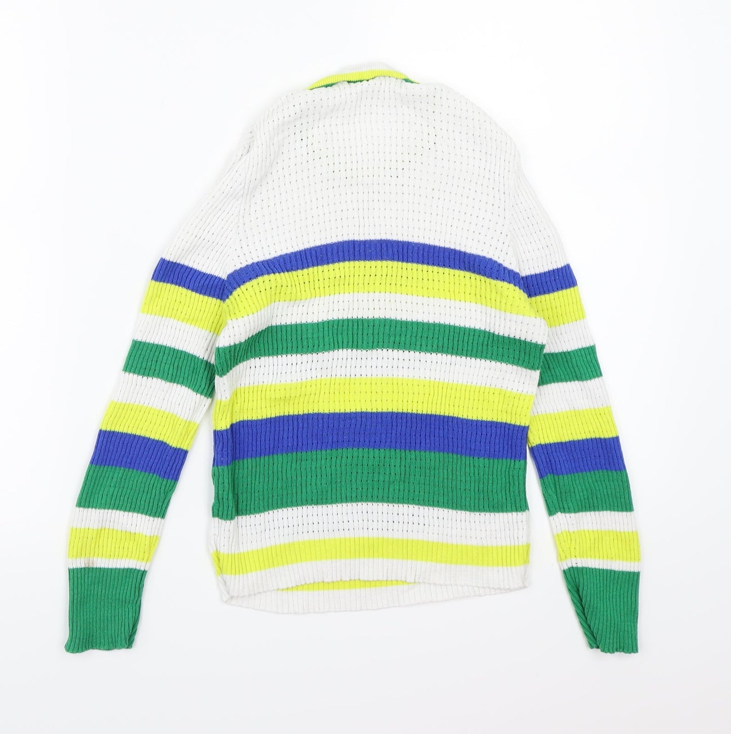 Stradivarius Womens White Striped Knit Pullover Jumper Size S
