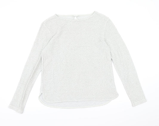 H&M Womens Grey  Knit Pullover Jumper Size S