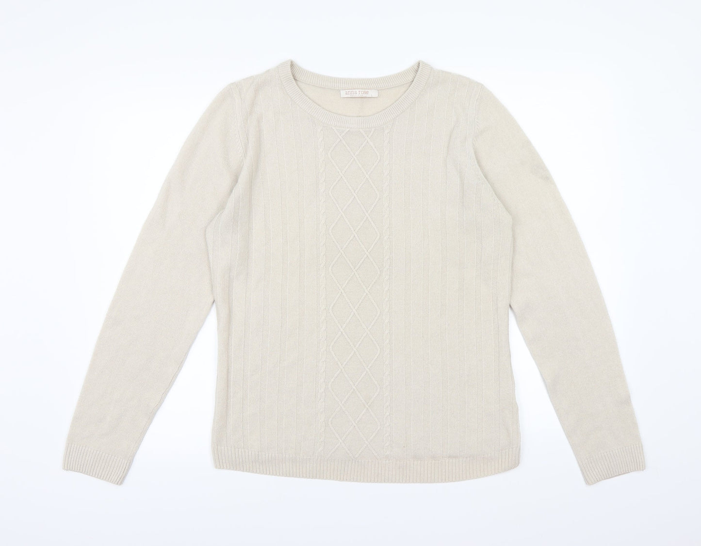 Anna rose Womens Beige  Knit Pullover Jumper Size L