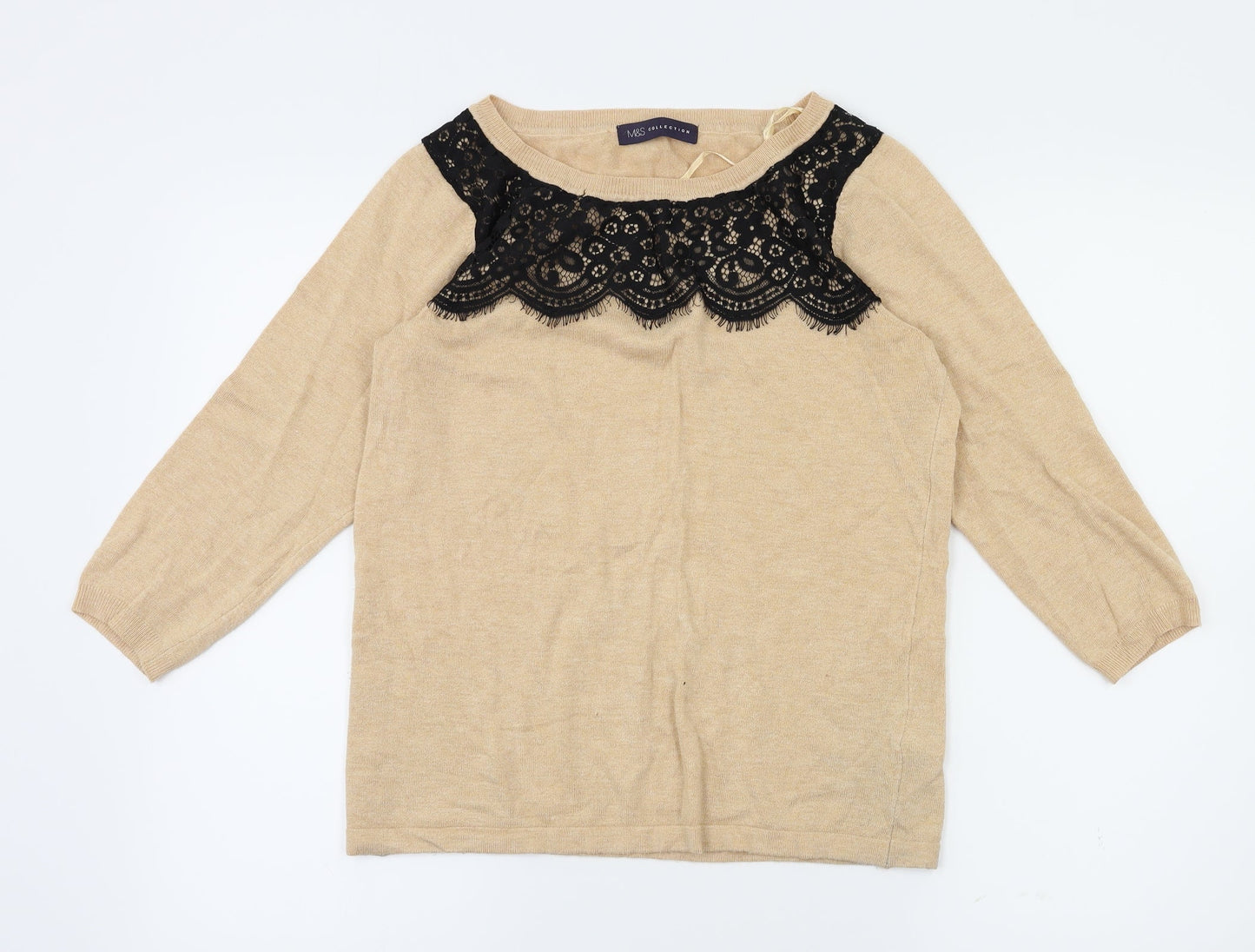M&S Womens Beige   Basic T-Shirt