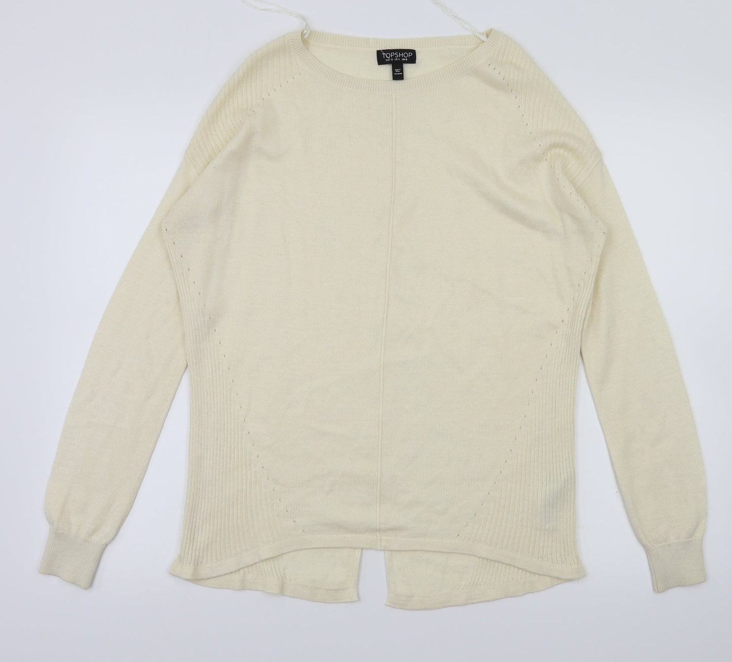 Topshop Womens Ivory   Basic T-Shirt Size 8