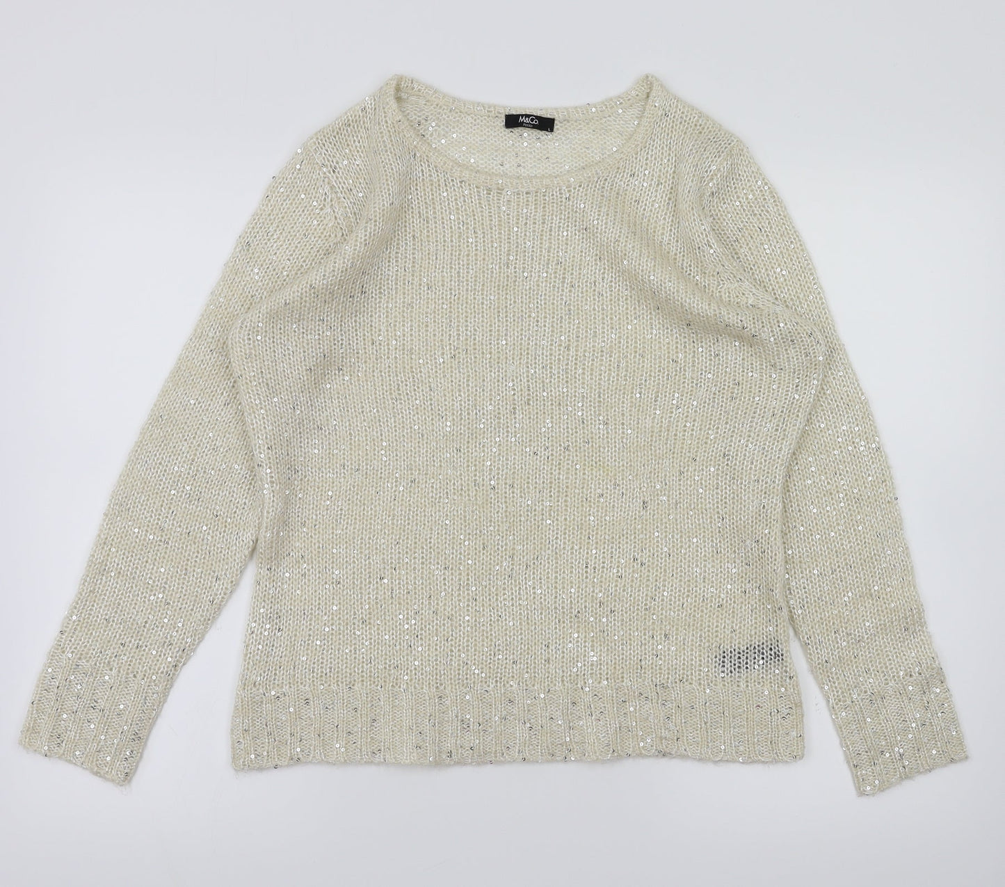 M&Co Womens Ivory   Pullover Jumper Size L