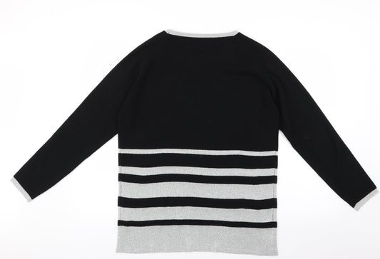 Roman Womens Silver  Knit Pullover Jumper Size S