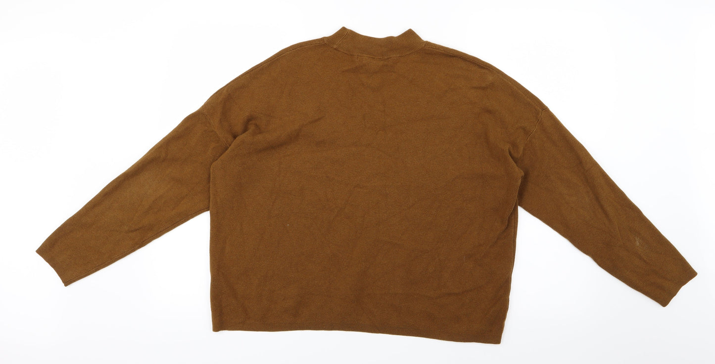 H&M Womens Brown  Knit Pullover Jumper Size M