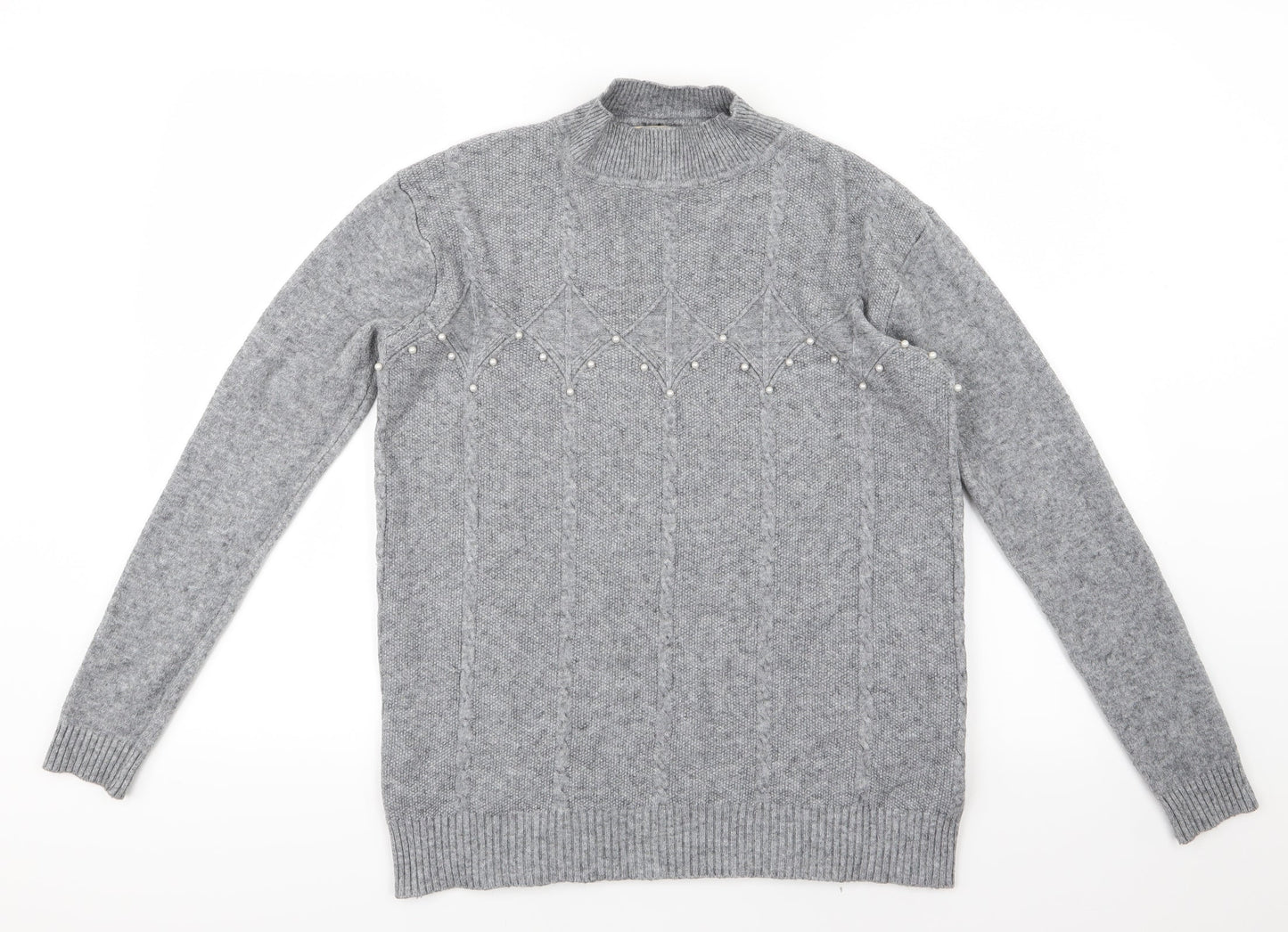 LIN.H.H. Womens Grey  Knit Pullover Jumper Size M